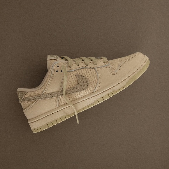 Nike Dunk Low 'Woven Sanddrift' Sneakers Fabric Woven Tan Nike Shoes - Picture 11 of 15